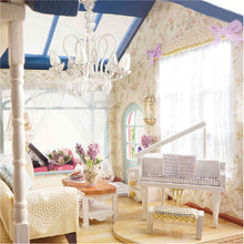 Wooden Kids Doll House With Furniture Staircase LED Lights Fits Dollhouse