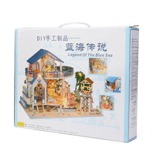 DIY Wooden Miniatures Pink Villa Dollhouse Furniture LED Kit Child Toys Gift