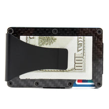 Slim Carbon Fiber Credit Card Holder RFID Blocking Metal Wallet Money Clip Case